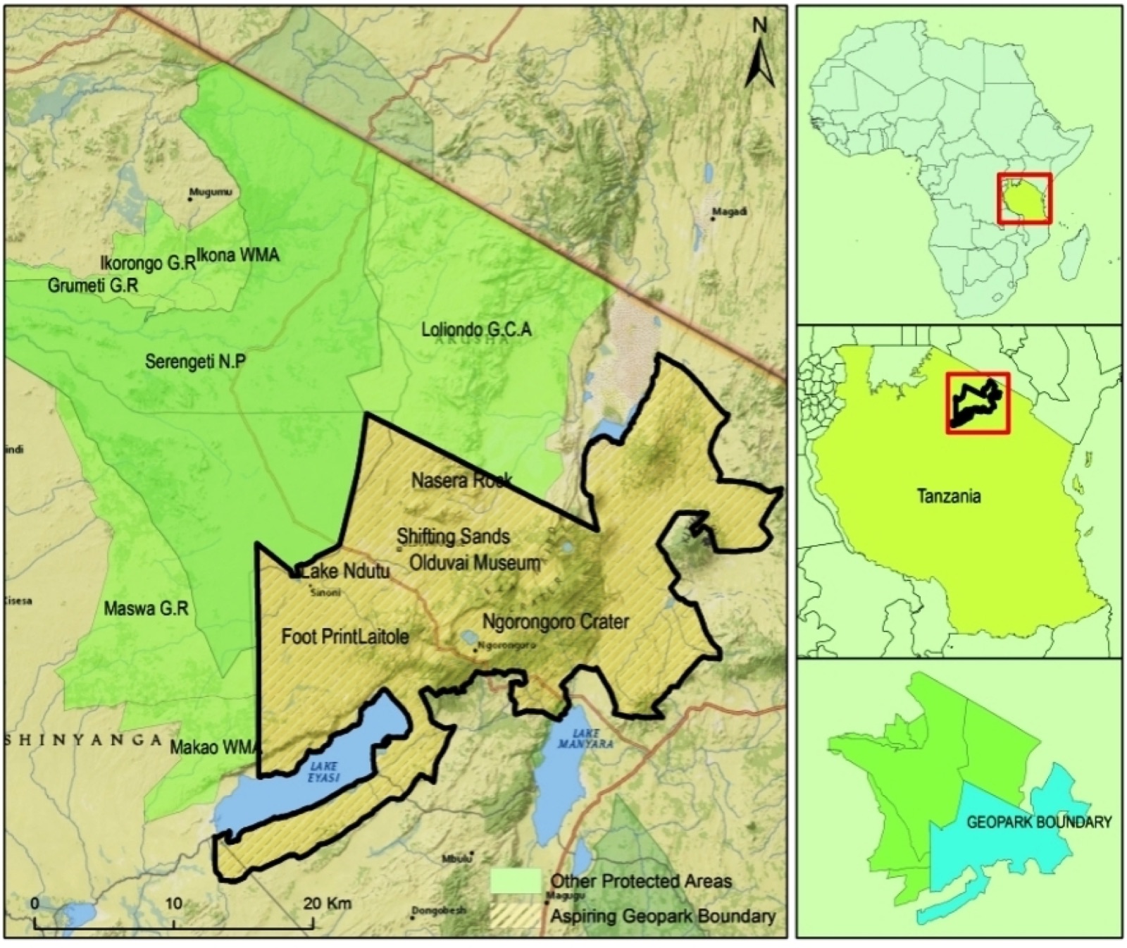 Ngorongoro Lengai UNESCO Global Geopark in TZ